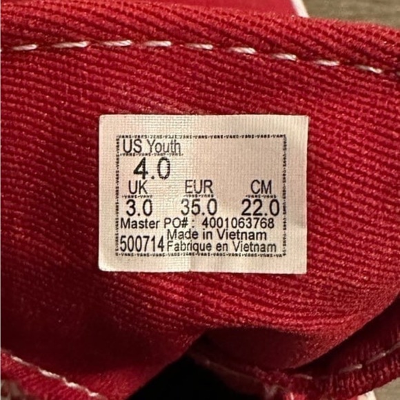 Red Vans With Checkered Soles - Picture 5 of 5